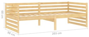 Divano Letto con Materasso 90x200 cm Legno Massello di Pino