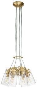 Lampadario Contemporaneo Brinley Acciaio Ottone Spazzolato 6 Luci E27