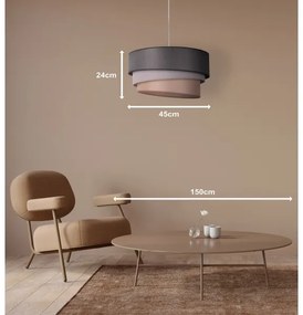 Duolla - Lampadario a sospensione con filo TRIO 1xE27/40W/230V diametro 45 cm antracite/grigio/marrone