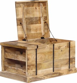 JORDI - tavolino in legno di mango con porta bottiglie