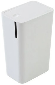 Cestino bagno da 8 litri in plastica bianca con coperchio Push