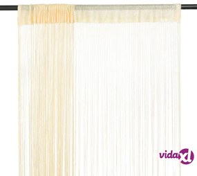 vidaXL 2 Pz Tende a Fili 140x250 cm Crema