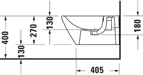 Duravit 27271500002 - Bidet sospeso D-CODE in ceramica, finitura bianco lucido