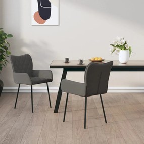 Sedie Da Pranzo 2pz Grigio Scuro İn Tessuto /