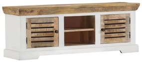 Mobile Porta Tv 110x30x40 Cm İn Legno Massello Di Mango /