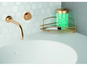 Mensola angolare in acciaio per bagno in oro Onda - Metaltex