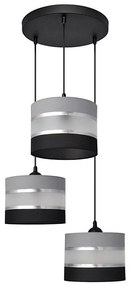 Lampadario a sospensione con filo HELEN 3xE27/15W/230V nero/grigio/argento