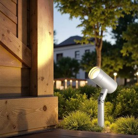 Faretto con Picchetto GU10 da Giardino Orientabile Serie SHADOW - Bianco Colore del corpo Bianco