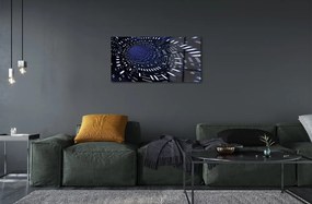 Quadro su vetro Tunnel 3d blu 100x50 cm