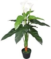 Calla Lily Artificiale con Vaso 85 cm Bianco