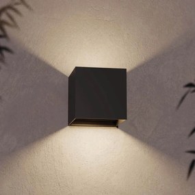 Applique LED Cubo 10W IP65 Nero - 2CCT Colore Bianco Variabile CCT