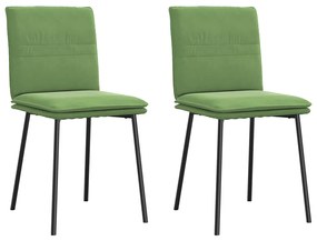Sedie Da Pranzo 2 Pz Verde Chiaro İn Velluto /