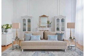 Shabby Chic divano estraibile color champagne in morbida ciniglia - Arrediorg