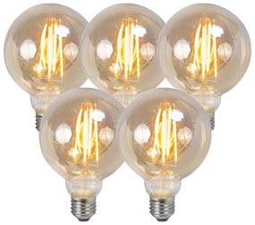Set di 5 lampadine a filamento LED E27 dimmerabili vetro fumé 5W 450lm 2200K