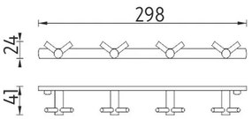 NIMCO MAC 2905831C-T-90 - Appendiabiti da parete BORMO 30 cm cromo lucido
