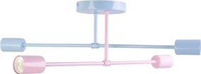 Plafoniera CAMBRIDGE 4x E27/15W/230V blu/rosa