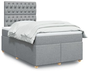 Giroletto A Molle Con Materasso Grigio Chiaro 120x200cm Tessuto /