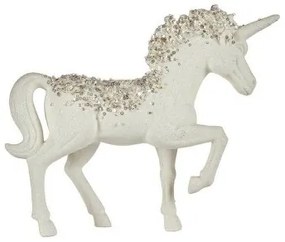 Statua Decorativa Unicorno 9,5 x 31 x 40 cm Bianco Plastica