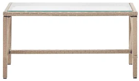 Set divani da giardino 4 pz con cuscino in polyrattan beige