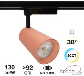 Faro LED 40W Monofase Rosa CRI92 Bianco Variabile 38° - Bridgelux LED Colore Bianco Variabile CCT