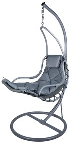 Dondolo seduta con poggiatesta e struttura argilla in ferro