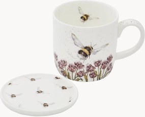 Set tazza e sottobicchiere in Fine Bone China Bumble Bee 2 pz