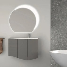 Mobile sottolavabo e lavabo Onda grigio nuvola L 104 x H 70 x P 51 cm