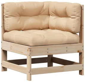 Set divani giardino 6 pz con cuscini in legno massello di pino