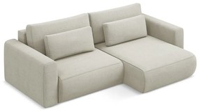 Divano angolare beige allungabile/con contenitore (con penisola a destra/con chaise lounge) Kapua – Makamii