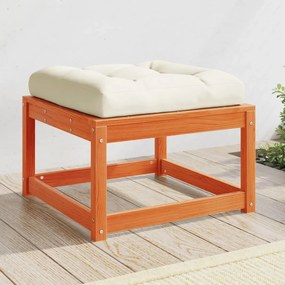 Poggiapiedi Da Giardino Con Cuscino Marrone Cera Massello Pino /