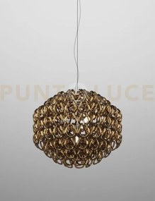 Giogali sospensione 65 cristallo bronzo e cromo lucido 4 luci attac...