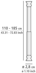 Asta per tenda da doccia color argento lucido 110 - 185 cm – Wenko