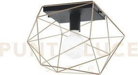 Plafoniera abraxas nera e oro 1 luce attacco e27 20x18,5x26,5cm in ...