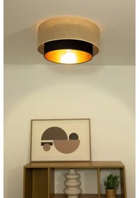 Lampada da soffitto SARTA 1xE27/60W/230V Ø 45 cm nero/iuta