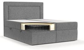 Letto boxspring grigio con contenitore 140x200 cm Imagine - Maison de Rêve