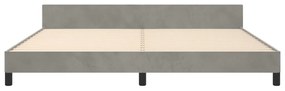Giroletto con testiera grigio chiaro 200x200 cm in velluto
