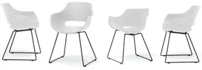 Set di 4 sedie ROCKY bianche