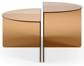 Set di tavolini da salotto rotondi marroni in vetro 2 pz ø 80 cm Velta – MOME