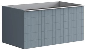 Mobile da bagno sotto lavabo Pixel grid indaco laccato L 80 x H 40 x P 45.5 cm 2 cassetti, lavabo non incluso