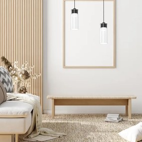 Lampadario a sospensione con filo CLARISSA 1xGX53/12W/230V nero