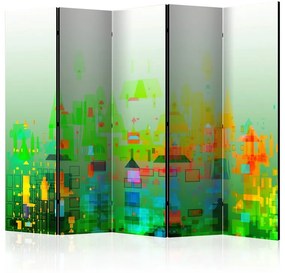 Paravento  Abstract City II [Room Dividers]  Colore Verde, Dimensioni e Misure 225x172