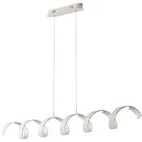 Sospensione HELIX in alluminio bianco e argento 30W luce naturale 120 cm.