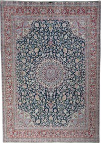 Kerman Tappeto 300 x 430 Blu (Iran) Annodato A Mano