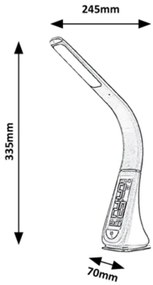 Rabalux - Lampada da tavolo LED dimmerabile touch LED/5W/230V nero
