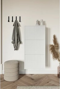 Scarpiera Sospesa Cannettata 3 Ante 50x30x103 Bianco Bali