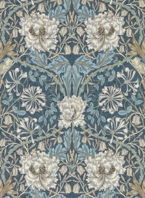 Morris & Co Tapete Honeysuckle & Tulip - Woad/ Thyme