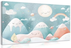 Stampa su tela – Per bambini: paesaggio sonnolento