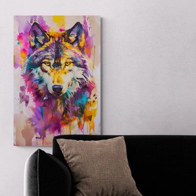 Stampa su tela – Lupo con imitazione di pittura