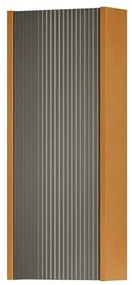 Pensile bagno Niwa laccato opaco senape con vetro grigio carbone, 1 anta apertura da sinistra P 17 x L 30 x H 78.5 cm