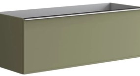 Mobile da bagno sotto lavabo Pixel frame verde laccato opaco L 120 x H 40 x P 45.5 cm 1 cassetto, lavabo non incluso